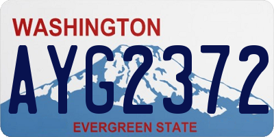 WA license plate AYG2372