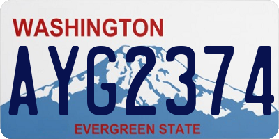 WA license plate AYG2374