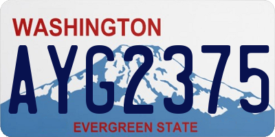 WA license plate AYG2375