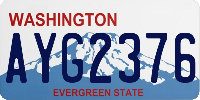 WA license plate AYG2376