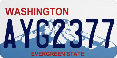 WA license plate AYG2377