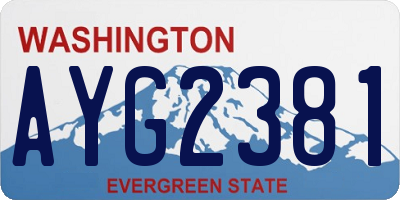 WA license plate AYG2381