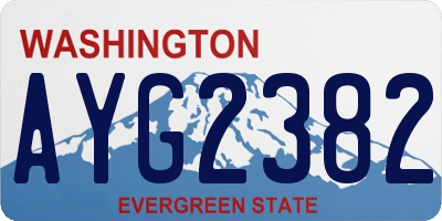 WA license plate AYG2382