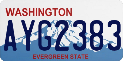 WA license plate AYG2383