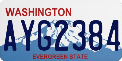 WA license plate AYG2384