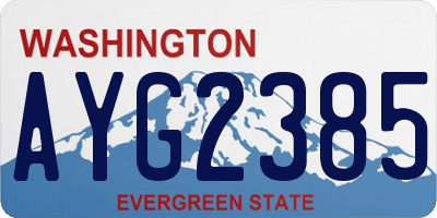 WA license plate AYG2385