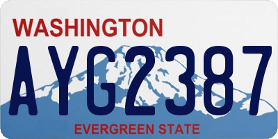 WA license plate AYG2387