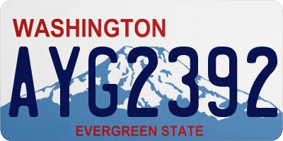 WA license plate AYG2392