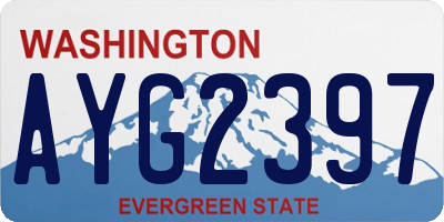 WA license plate AYG2397