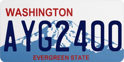 WA license plate AYG2400