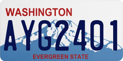 WA license plate AYG2401
