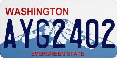WA license plate AYG2402