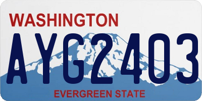 WA license plate AYG2403