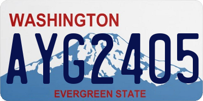 WA license plate AYG2405