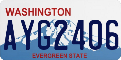 WA license plate AYG2406