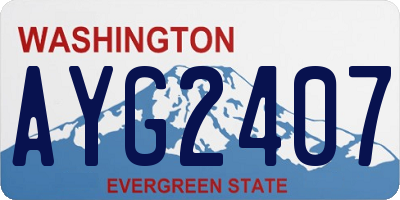 WA license plate AYG2407