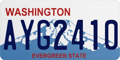 WA license plate AYG2410
