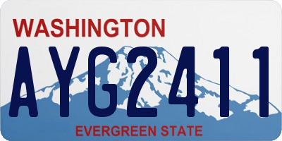 WA license plate AYG2411