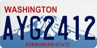 WA license plate AYG2412