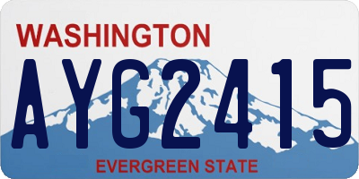 WA license plate AYG2415
