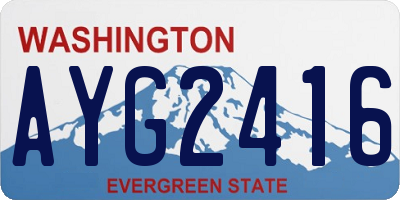 WA license plate AYG2416