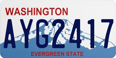 WA license plate AYG2417
