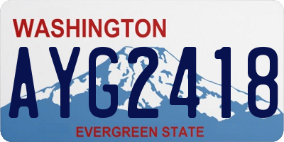WA license plate AYG2418