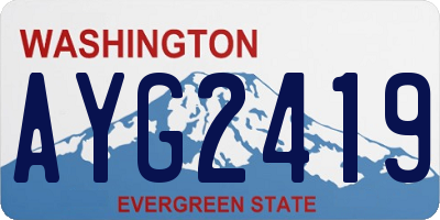 WA license plate AYG2419