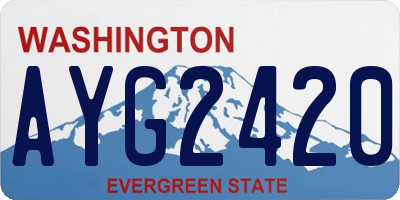 WA license plate AYG2420