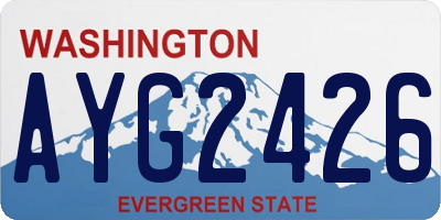 WA license plate AYG2426
