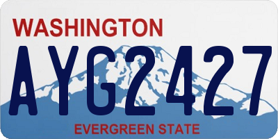 WA license plate AYG2427