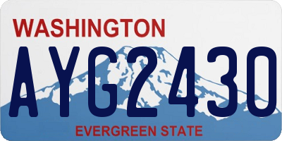 WA license plate AYG2430