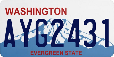WA license plate AYG2431