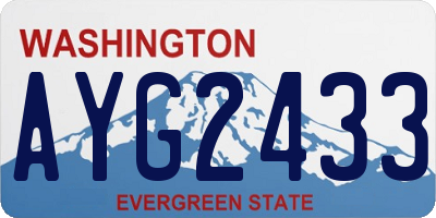 WA license plate AYG2433
