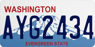 WA license plate AYG2434