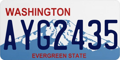 WA license plate AYG2435