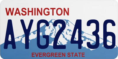 WA license plate AYG2436