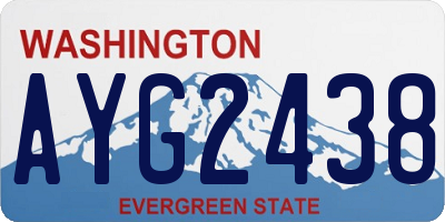 WA license plate AYG2438