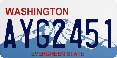 WA license plate AYG2451