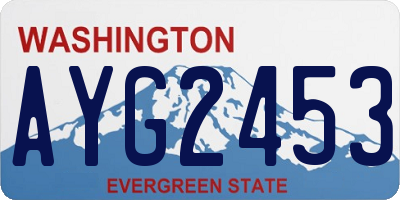 WA license plate AYG2453