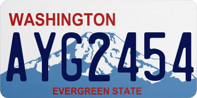 WA license plate AYG2454