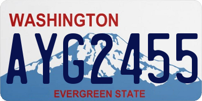 WA license plate AYG2455