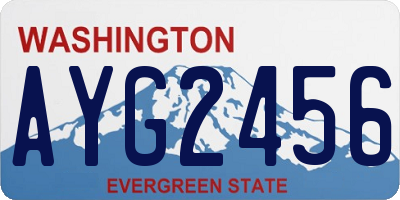 WA license plate AYG2456
