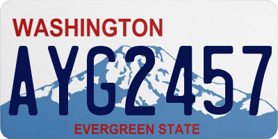 WA license plate AYG2457