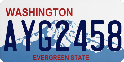WA license plate AYG2458