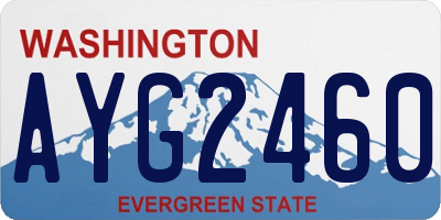 WA license plate AYG2460