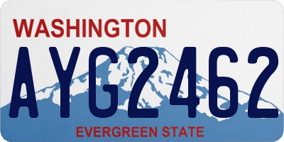 WA license plate AYG2462
