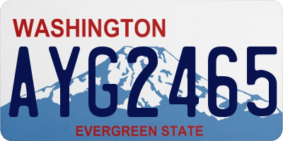 WA license plate AYG2465