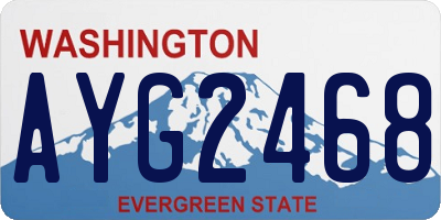 WA license plate AYG2468