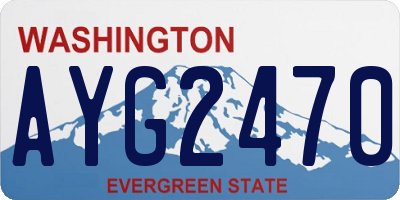 WA license plate AYG2470